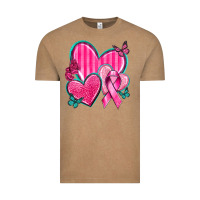 Vintage Coffee Breast Cancer Hearts Vintage Tee - texasbilliewilder