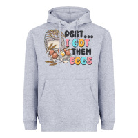 Heather Grey psst i got them eggs Heavyweight Hoodie - MaliasSmallBusiness