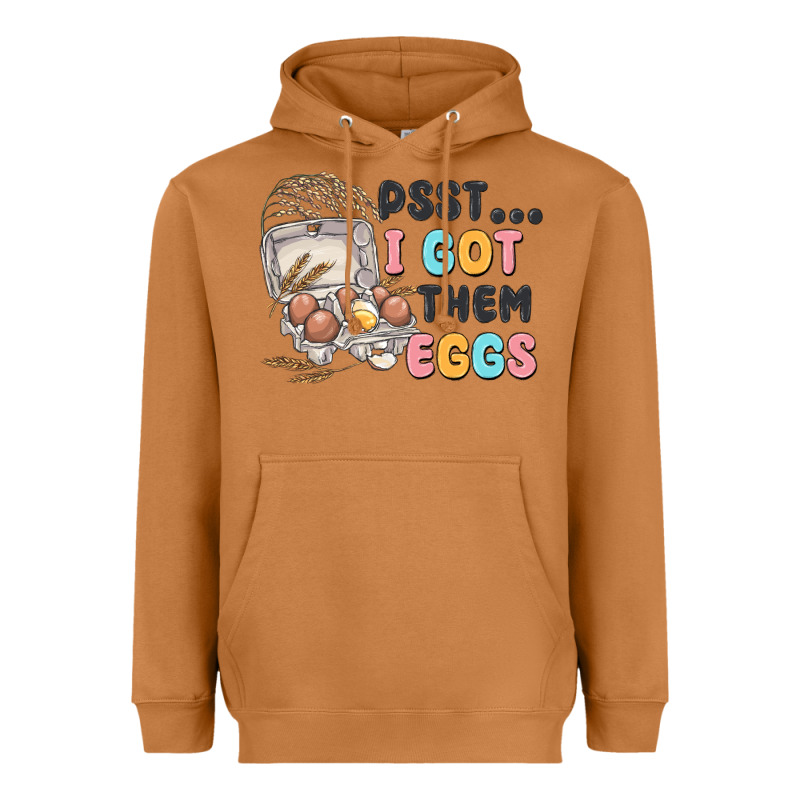 Psst I Got Them Eggs Heavyweight Hoodie by MaliasSmallBusiness | Teevron