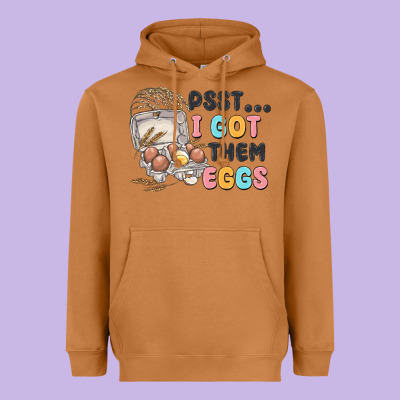 Psst I Got Them Eggs Heavyweight Hoodie Designed By Maliassmallbusiness
