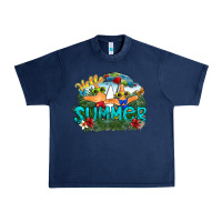 Navy hello summer Urban Heavy Tee - SublimationCraftShop