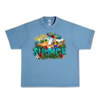 Pebble Blue hello summer Urban Heavy Tee - SublimationCraftShop