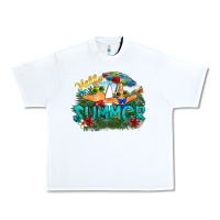 White hello summer Urban Heavy Tee - SublimationCraftShop