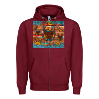 Burgundy saddle horseshoe leopard sunflower Zipper Hoodie - Artiststas