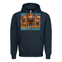 Navy saddle horseshoe leopard sunflower Zipper Hoodie - Artiststas