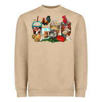 Mushroom rooster coffee cups Heavyweight Sweatshirt - Zillion Design Studio