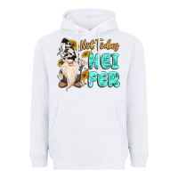 White not today heifer cow gnome Heavyweight Hoodie - MaliasSmallBusiness