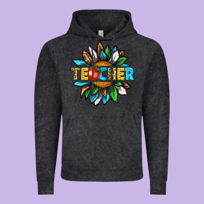 Vintage Hoodie teacher sunflower tbw