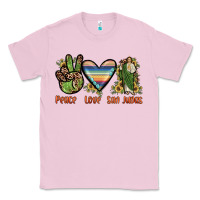 Bubblegum Pink peace love san judas Classic Tee - JahusDesignShop