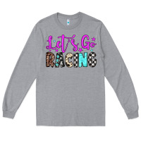 Heather Grey let's go racing Long Sleeve Tee - JahusDesignShop