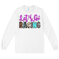 White let's go racing Long Sleeve Tee - JahusDesignShop