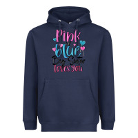 Navy pink or blue big sister loves you Heavyweight Hoodie - MaliasSmallBusiness
