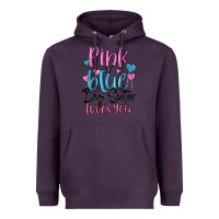 Plum pink or blue big sister loves you Heavyweight Hoodie - MaliasSmallBusiness