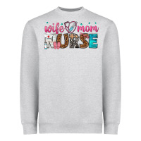 Heather Grey wife mom nurse Heavyweight Sweatshirt - texasbilliewilder