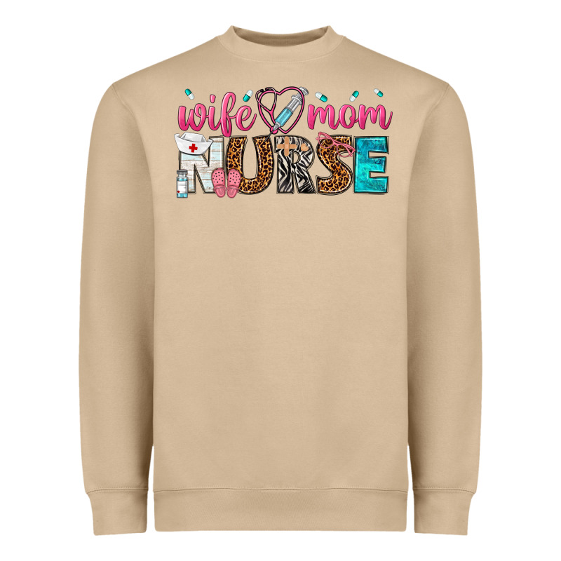 Wife Mom Nurse Heavyweight Sweatshirt by texasbilliewilder | Teevron