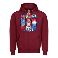 Burgundy red white and boozy Zipper Hoodie - JahusDesignShop