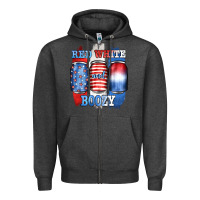 Charcoal Heather red white and boozy Zipper Hoodie - JahusDesignShop