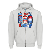 Dove Grey red white and boozy Zipper Hoodie - JahusDesignShop
