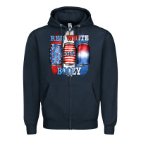 Navy red white and boozy Zipper Hoodie - JahusDesignShop
