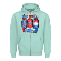 Seafoam red white and boozy Zipper Hoodie - JahusDesignShop