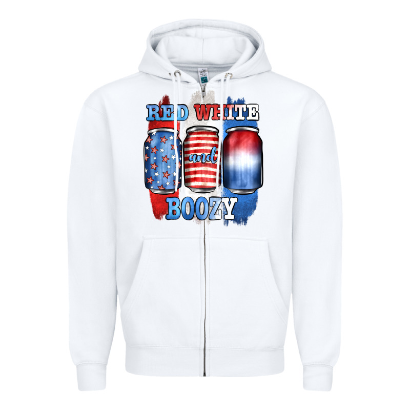 Red White And Boozy Zipper Hoodie by JahusDesignShop | Teevron
