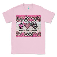 Bubblegum Pink peace love racing Classic Tee - JahusDesignShop