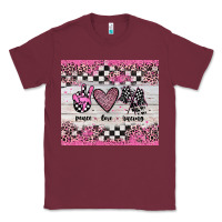 Burgundy peace love racing Classic Tee - JahusDesignShop