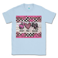 Dusty Blue peace love racing Classic Tee - JahusDesignShop
