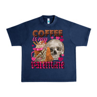 Navy coffee is my valentine skull Urban Heavy Tee - FaDigitalArtStudio