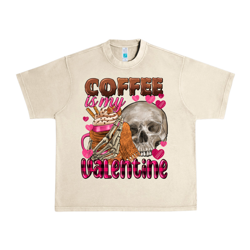 Coffee Is My Valentine Skull Urban Heavy Tee by FaDigitalArtStudio | Teevron