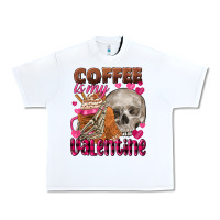 White coffee is my valentine skull Urban Heavy Tee - FaDigitalArtStudio