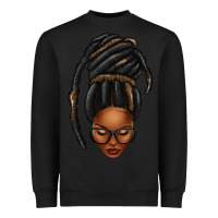 Black afro woman faux jumbo locs Heavyweight Sweatshirt - texasbilliewilder