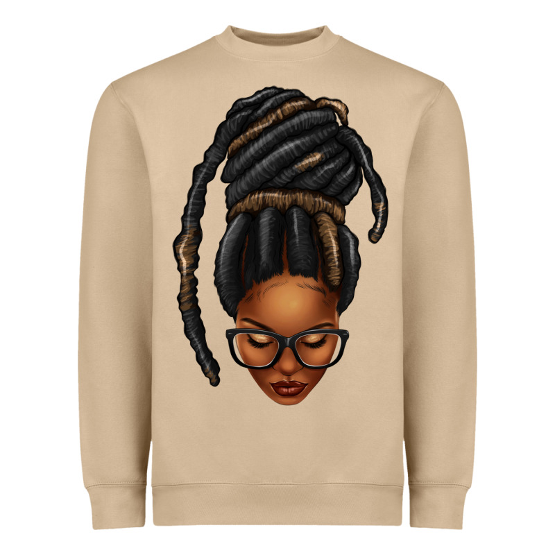 Afro Woman Faux Jumbo Locs Heavyweight Sweatshirt by texasbilliewilder | Teevron
