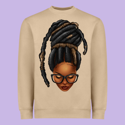 Afro Woman Faux Jumbo Locs Heavyweight Sweatshirt Designed By Texasbilliewilder