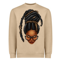 Mushroom afro woman faux jumbo locs Heavyweight Sweatshirt - texasbilliewilder