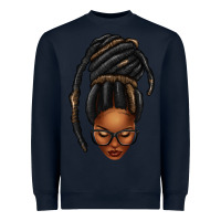 Navy afro woman faux jumbo locs Heavyweight Sweatshirt - texasbilliewilder