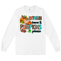 White autumn leaves pumpkin please Long Sleeve Tee - AdoDesignShop