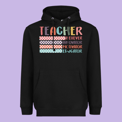 Retro Teacher Heavyweight Hoodie Designed By Maliassmallbusiness