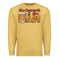 Antique Gold crawfish and beer that's why i'm here Premium Sweatshirt - MaliasSmallBusiness