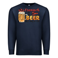 Navy crawfish and beer that's why i'm here Premium Sweatshirt - MaliasSmallBusiness