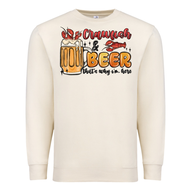 Crawfish And Beer That's Why I'm Here Premium Sweatshirt by MaliasSmallBusiness | Teevron