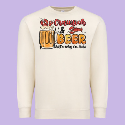 Crawfish And Beer That's Why I'm Here Premium Sweatshirt Designed By Maliassmallbusiness