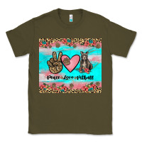 Army Green peace love pitbull Classic Tee - JahusDesignShop