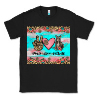 Black peace love pitbull Classic Tee - JahusDesignShop