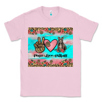 Bubblegum Pink peace love pitbull Classic Tee - JahusDesignShop