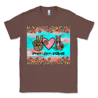Chestnut peace love pitbull Classic Tee - JahusDesignShop