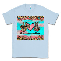 Dusty Blue peace love pitbull Classic Tee - JahusDesignShop