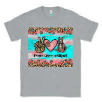 Heather Grey peace love pitbull Classic Tee - JahusDesignShop