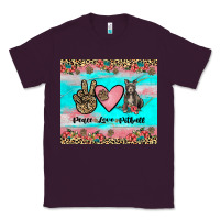 Plum peace love pitbull Classic Tee - JahusDesignShop
