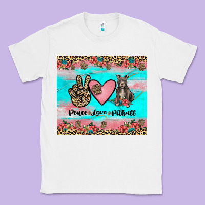 Peace Love Pitbull Classic Tee Designed By Jahusdesignshop